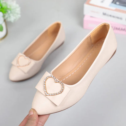 Spring autumn Office Patent Leather Woman Flats Shoes Ballets Metal Buckle Bow Lady Fall Girl Ballerina Dress Pointed Toe Slip