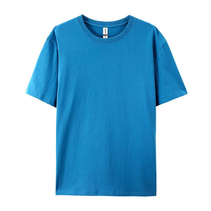 100% Cotton Solid T-shirts Sporty Short Sleeve Tees Casual White Black Clothing Loose O-Neck Summer Tops