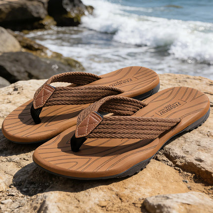 Men's flip flops TPR sole summer beach casual shoes breathable quick drying comfortable indoor and outdoor shoes