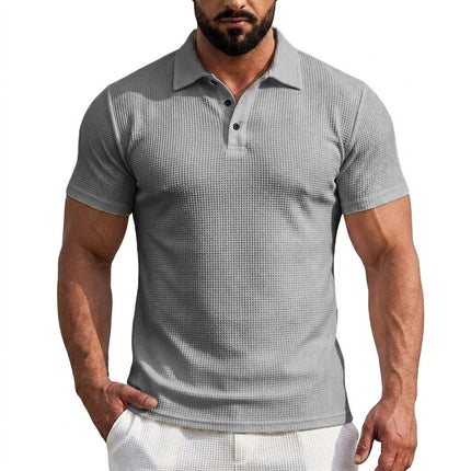 Ice Silk Short Sleeve T-Shirt Man Summer Lapel Solid Polo Shirt Gym Man Lightweight Streetwear Polo Quick Dry Shirts for Men Tee