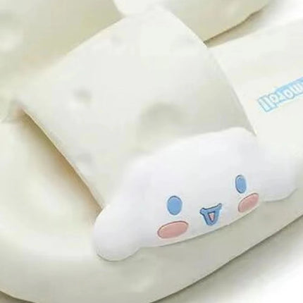 Cute Sanrio Kuromi My Melody Cinnamoroll Purin Cloud Platform Slippers Women Summer Soft Non-Slip Slides Indoor Beach Sandals