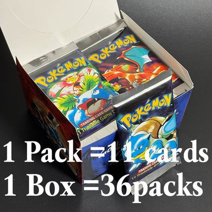 PTCG Proxy Cards Booster 36 Packs/BOX Base Set Pokemon Cards TCG Homemade Collectible Card 1ST Edition Base Set Toy Gifts PTCG