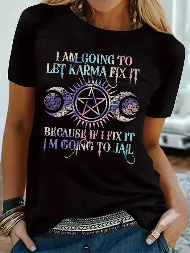 T-Shirt mit Grafikdruck, Kurzarm, Rundhalsausschnitt, lässiges Oberteil für Sommer und Frühling, Damenbekleidung