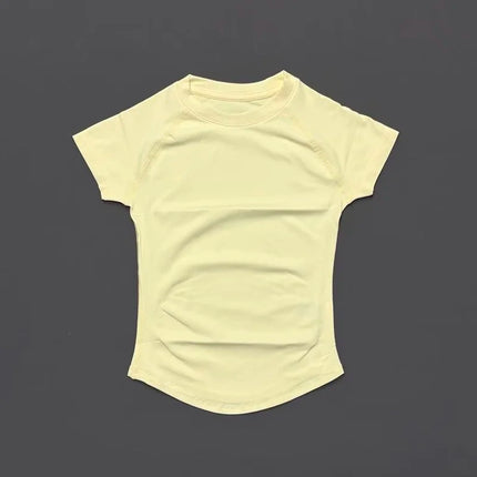 HISTELLO Impact Short Sleeve Yoga Tops Seamless Women Slim Fit High Stretch Gym Fitness Running Workout Sports T Shirt