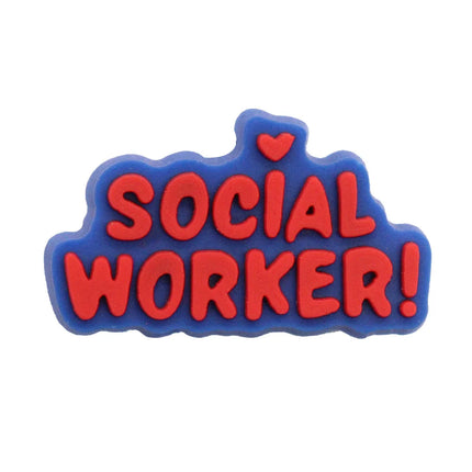 Single Sale 1pcs PVC Social Woker Epic Man Don't Be An Idiot Assistant Friends False Office Shoe Charms Accessories Decorations 
