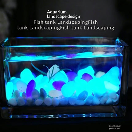 100Pcs Glow in The Dark Garden Pebbles for Sidewalk Garden Terrace Lawn Garden Patio Fish Tank Aquarium Decoration Glow Stone