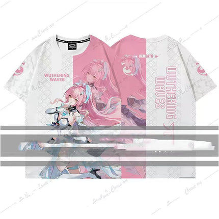 Anime Games Wuthering Waves Hiyuli Cosplay 3D T-shirt Fashion Short Sleeve T shirt Casual Men Women Harajuku Top Summer Clothing