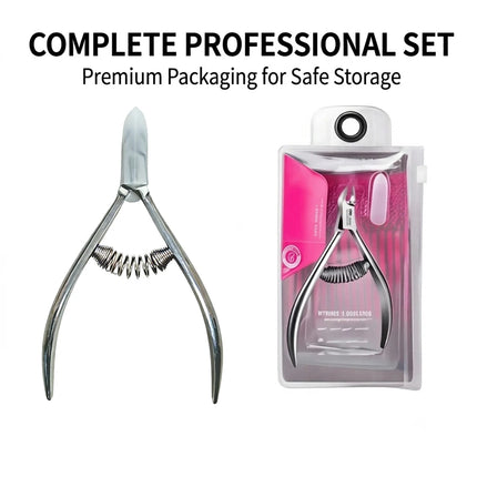 Professional stainless steel cuticle nippers, easily remove edge hangnails and cuticles, built-in spring labor-saving cutter,