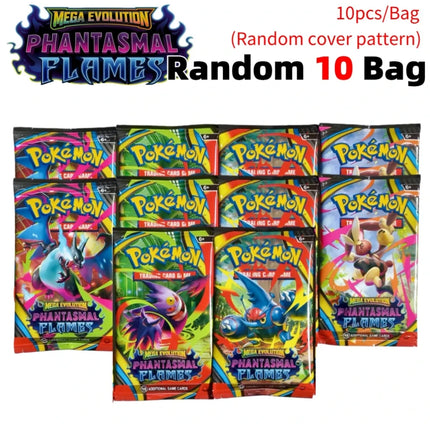 2026 New Pokemon Cards 9+1 Per Pack TCG Mega Evolution Phantasmal Flames Booster Box, English Trading Card Game Collection Set