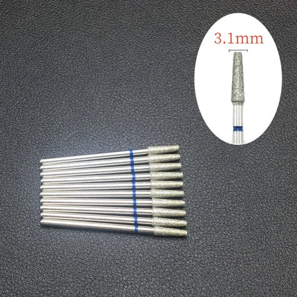 10 Piece Nail Milling Cutter Set Diamond Electric Nail Enhancement Drill Nail Drill Corner Cleaning Drill Burr Accessories Tool