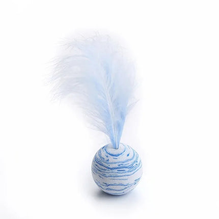 Pet Cat Interactive Toy Star Foam Ball With Feather EVA Lightweight Throwing Play Ball Star Pattern Funny Chewing Toy For Daily