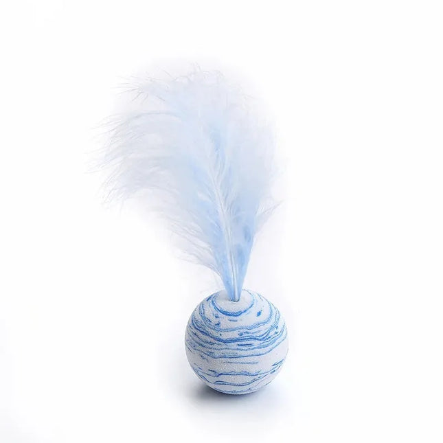 Pet Cat Interactive Toy Star Foam Ball With Feather EVA Lightweight Throwing Play Ball Star Pattern - product image 7