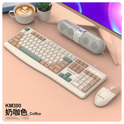 K-snake KM300 Wired Keyboard and Mouse Set USB Ergonomic Desktop Laptop Keyboard and Mouse Home Office - product image from B