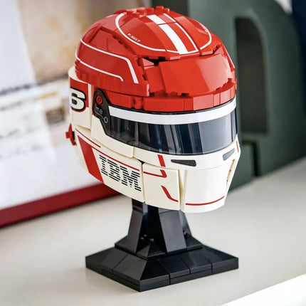 2026 Popular Racing Car Fleet Racing Driver Lewis Charles Oscar Lando Helmet Building Block Puzzle Model Toy For Ornament Gift