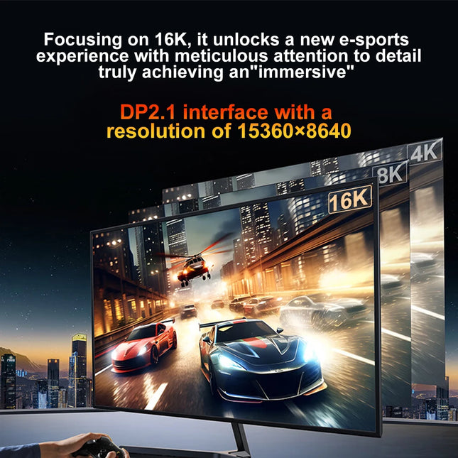 USB C Thunderbolt 5 to DisplayPort 2.1 16K Video 240W Charging Extension Cable 80Gbps Data Transfer 8K 60Hz