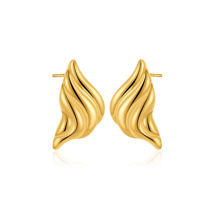 Trendy Stainless Steel Multilayer Circle Twist Knot Earrings for Women Texture Mixed Color Gold Plated Statement Earring Bijoux