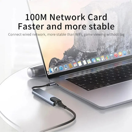 USB-C Hub 8In1 7in2 7in1 USB-C 3.1 To 4K HDMI Adapter with RJ45 SD/TF Card Reader PD Fast Charge for MacBook - product image
