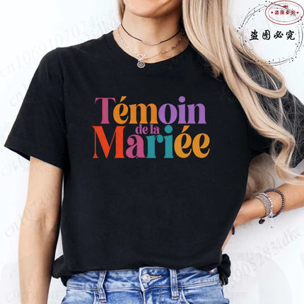 French Girls Single Farewell Women Tees: Future Bride Team Bride Tops, Female Clothing for Bachelorette EVJF Party T-shirts D002