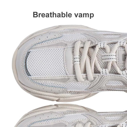 Baasploa Women Running Shoes Lightweight Breathable Sport Shoes Female Comfort White Casual Sneakers Height Increase Cushioning