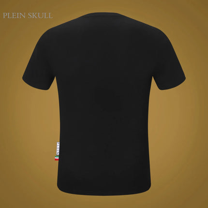 PLEIN SKULL Heavy Industry Embroidered Men's Fashion Short Sleeve Top Summer Gothic Fitness T-shirt Breathable Casual Sports Tee