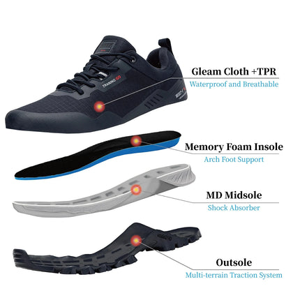 Baasploa Men Non-Slip Sneakers Wear-Resistant Hiking Shoes Men Anti Splash Water Outdoor Sneakers Male Comfort Walking Shoes