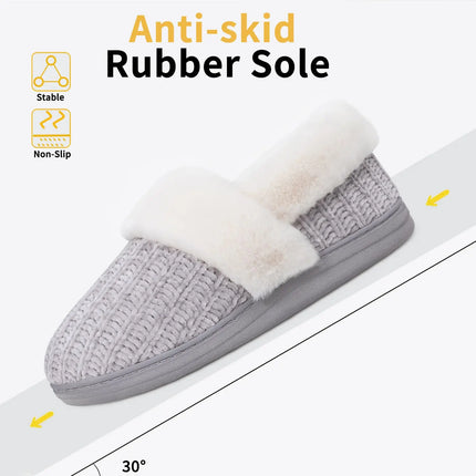 Litfun Fuzzy Cozy House Slippers For Woman Winter Indoor Warm Antiskid Plush Casual Slides Ladies Soft Memory Foam Bedroom Shoes