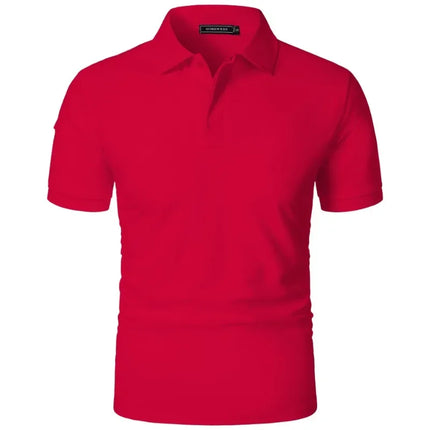 New Mens Short Sleeve T Shirt Sports Tennis Polo Shirt Summer Oversized Breathable Shirts Button Moisture-Wicking Streetwear