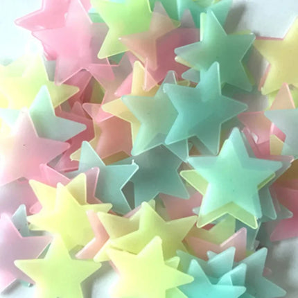100pcs Fluorescent Glow In The Dark Stars Wall Stickers For Kids Rooms Decoration Livingroom Baby Bedroom Ceiling - product i