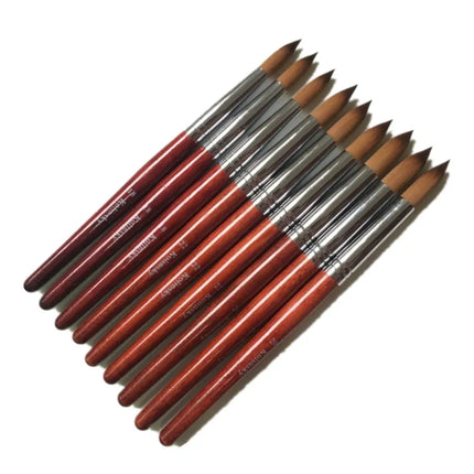1PC Kolinsky Hair Wood Acrylic Nail Art Brush Round Size 10#12#14#16#18#20#22#24 UV Gel Carving Pen Liquid Powder Manicure Tools