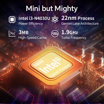 SOYO Mini PC Y5 Intel Core I3 4030U 8GB RAM 128GB ROM Windows 10 Pro WiFi BT4.2 Desktop Computer 22NM Office Desktop Computer Dual HDMI 4K Display VESA Mount