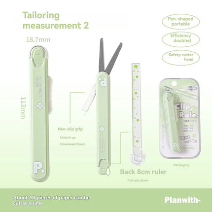 1pc Mini Portable Scissors Paper Cutter Knife 2 In 1 Multifunctional Pocket Pen Shape Scrapbooking Carving Cutting - product