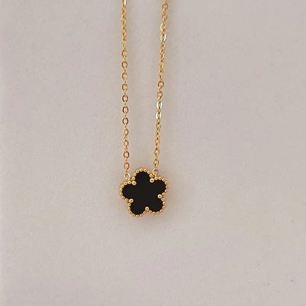 1pc Luxury Five Leaf Flower Pendant Necklace Jewelry Earrings for Women, Fashion Stainless Steel Clover Bracelets Gift