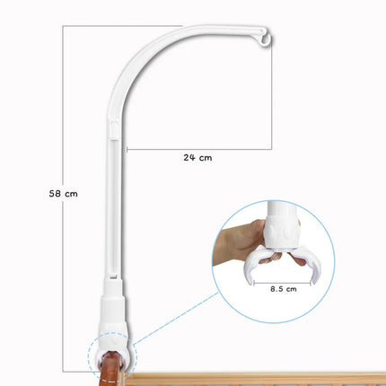Rotating Baby Crib Rattle Toy Clip Bracket Infant Bed Stroller Bell Hanging Rack