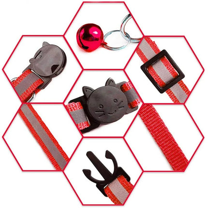Reflective Breakaway Cat Collar Neck Ring Necklace Bell Pet Supplies Safety Elastic Adjustable Reflective Collar Pet Products