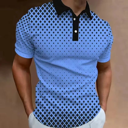 Geometric Graphic Men's Polo Shirts Summer Short Sleeve Sport Tops Fashion Casual Athleisure Style Summer Business Daily Wear