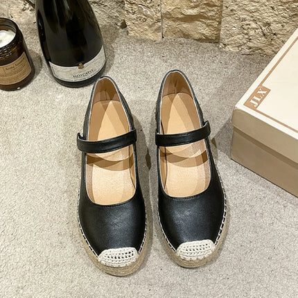 Women's Edge Design Platform Mary Jane Shoes Spring and Autumn New Roman Style Leisure Wedge Low-heeled Shoes Zapatos Mujer