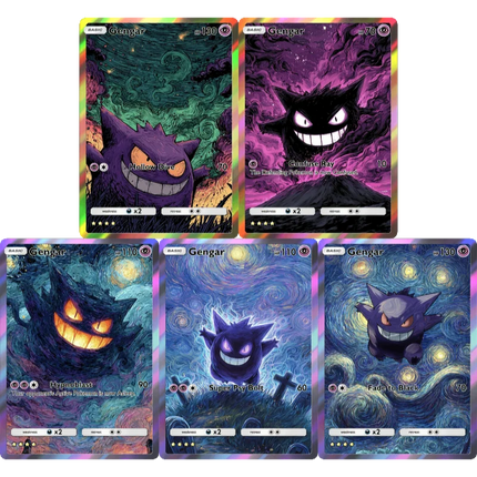 Pokemon Cards Gengar PTCG Shining Rare Holographic Cards Collection Creativity Game Anime Flash Cards Pokemon Card Gift
