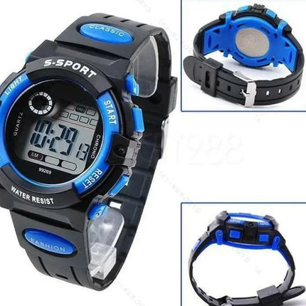 Colorful Light Kids Digital Watch Sport LED Display Luminous Waterproof Silicone Strap Alarm Calendar Stopwatch Student Daily
