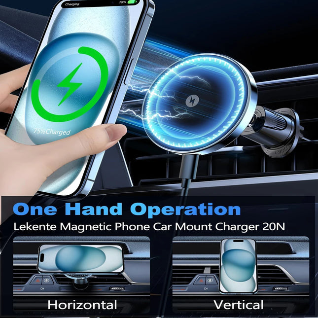 UYUXIO Starke magnetische kabellose Auto-Handy-Ladegerät-Halterung 15W Lüftungsschlitz-Autotelefonhalterung für iPhone 16 15 14 13 Pro Max Plus 12
