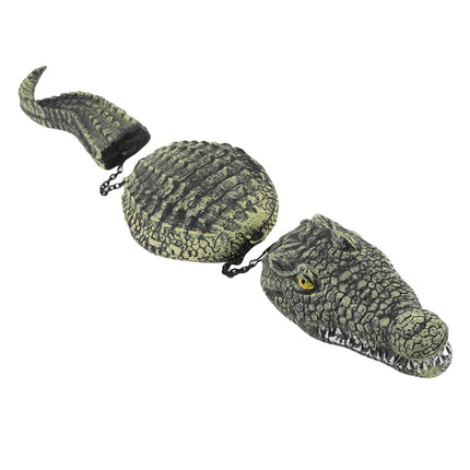 Plastic Artificial Alligator Decoy 3 Segment Simulated Floating Crocodile Sculpture for Garden Pool Pond Decoration