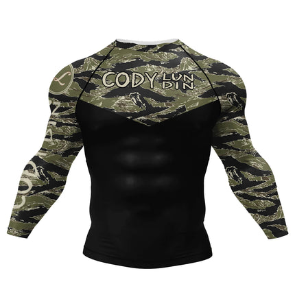 Cody Fluorescent  Unicorn Cool Jiu Jitsu BJJ Rash Guard Sublimation Long Sleeve Fitness Gym Sportswear High Elastic Tops