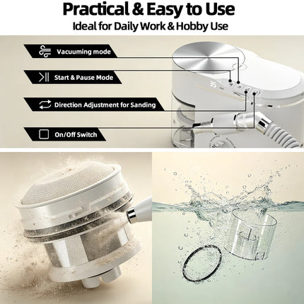 Professional 2 in 1 Nail Drill and Dust Collector 240W Brushless 35000RPM 12KPa Vacuum E-file for Professional Salon Use
