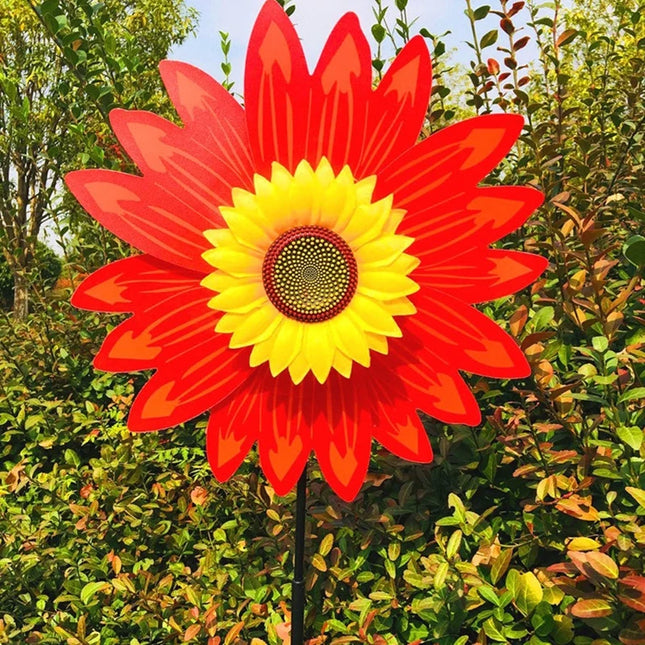 Sunflower Windmill Rotating Sunflower Wind Spinner Stake Standing Lawn Flower Pinwheel Outdoor Party - product image 7