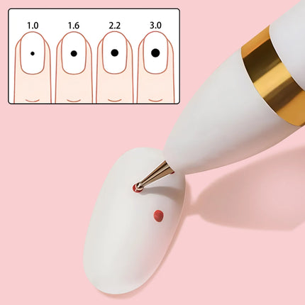 4 in 1 Nail Art Dotting Tools Nail Drill Point Nail Tools Dot Painting Tools Nail Point Press Type Point Drill Pen Rotary Tool