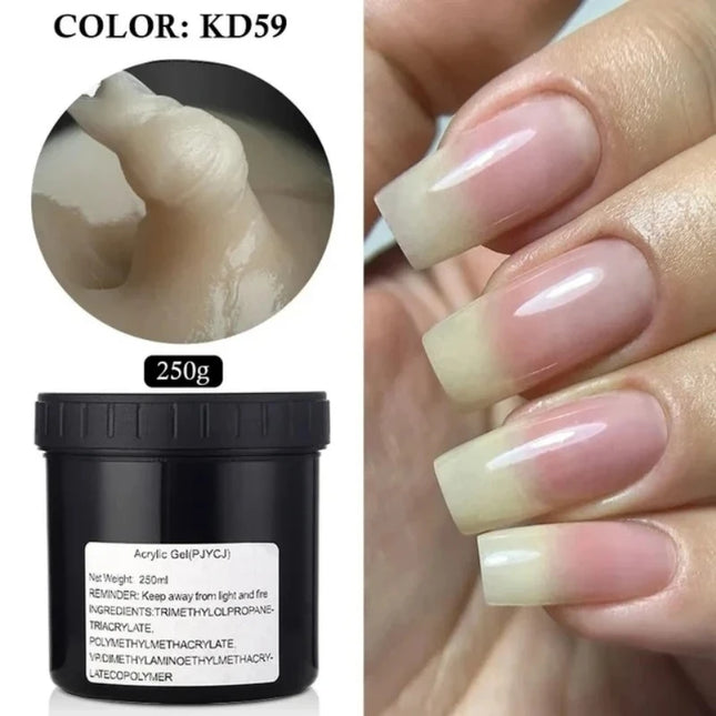 MSHARE 250 g Gel Acrílico Transparente Gel Duro para Extensión de Uñas Gel Acrílico Rosa Nude Blanco Acrygel Hema TPO Libre Gel Constructor de Uñas Arte de Uñas Francés