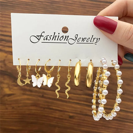 YOBEST Big Gold and Silver Color Heart Earrings for Women, Butterfly Dangle Earring Set, Female Jewelry Gifts, New Fashion, 2025