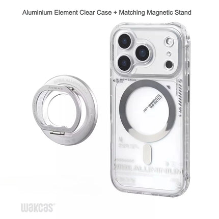 Aluminium Element Magnetic Phone Case Transparent Anti-drop Original Case for IPhone 15/16/17 Pro Max Custom Phone Case