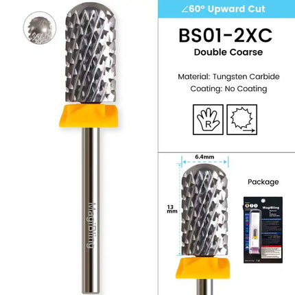 MagiBling Professional Nail Drill Bits Super Cut Carbide Nails Bit Cutter for Hard Acrylic Gel Removal Manicure Tools 3/32''