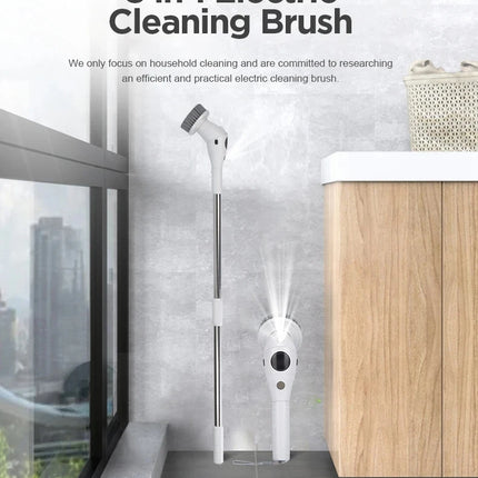 8-in-1 Multifunctional Electric Cleaning Brush Bathroom Kitchen Brush Cleaning  With LED NightLight Rotatable Household Brush
