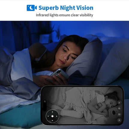 360° Smart Home Security Camera PTZ 2K 5G WiFi AI Detection Night Vision Automatic Tracking Security Surveillance Baby Monitor
